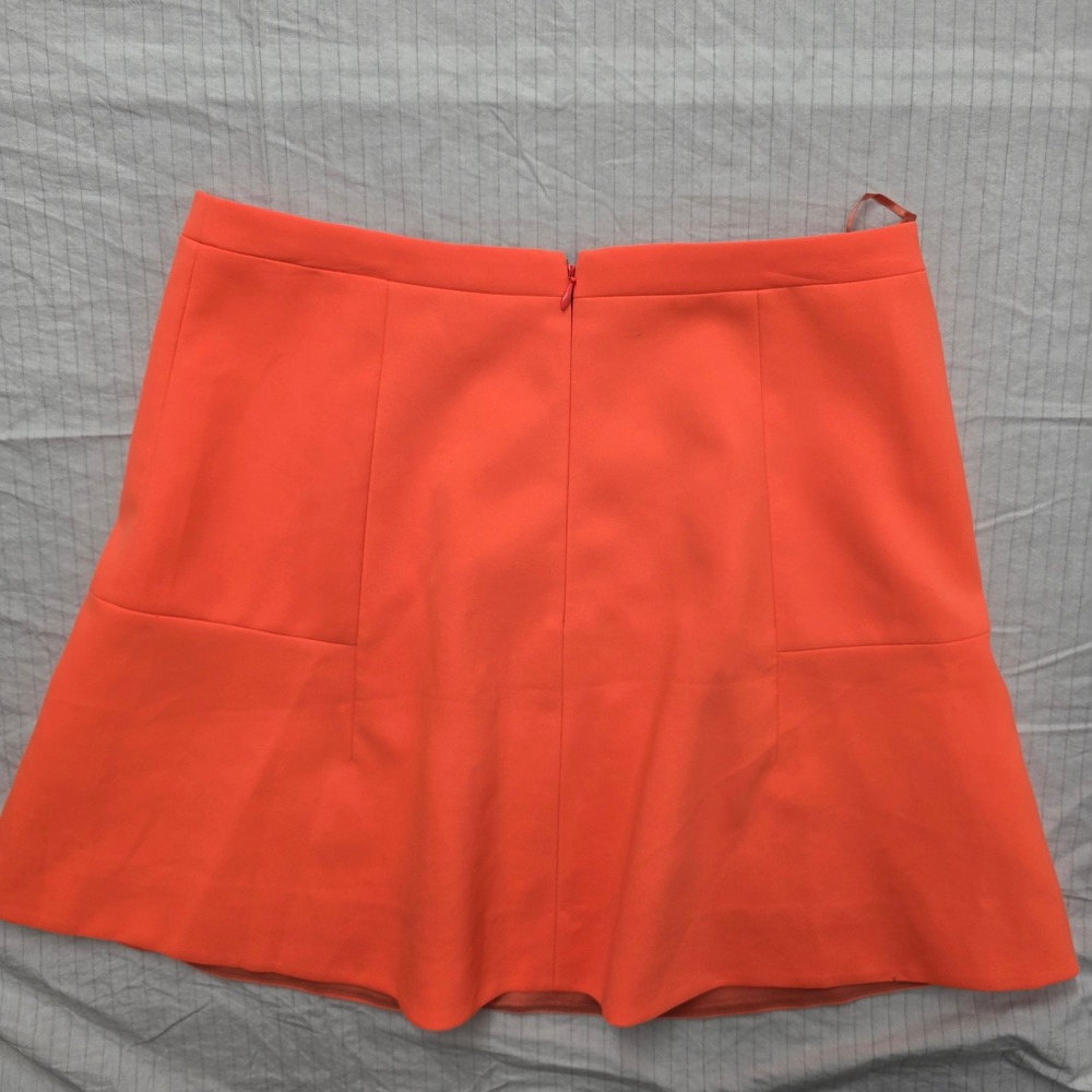 J.Crew Neon Orange Fluted Mini Skirt Size 8 Style 03394 Summer 2014